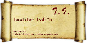 Teschler Iván névjegykártya